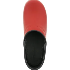 BJORK PRO ELLA Red Leather Clogs - CLOSEOUT