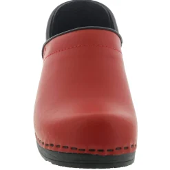 BJORK PRO ELLA Red Leather Clogs - CLOSEOUT