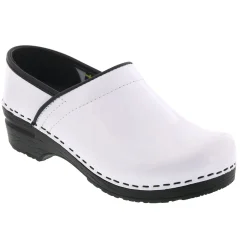 BJORK PRO ELSA White Patent Leather Clogs - CLOSEOUT