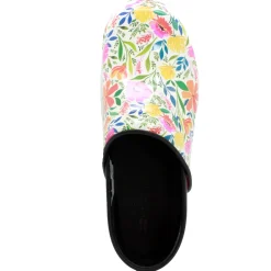 BJORK PROFESSIONAL Blomma Printed Leather Clogs - CLOSEOUT