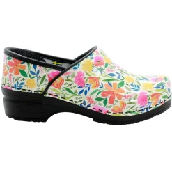 BJORK PROFESSIONAL Blomma Printed Leather Clogs - CLOSEOUT