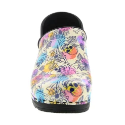 BJORK PROFESSIONAL Bonita Skull Leather Clogs - CLOSEOUT