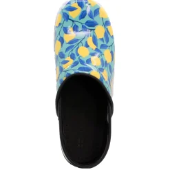 BJORK PROFESSIONAL Citron Printed Leather Clogs - CLOSEOUT