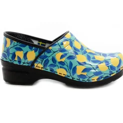 BJORK PROFESSIONAL Citron Printed Leather Clogs - CLOSEOUT