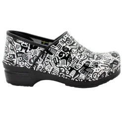 BJORK PROFESSIONAL Juni Printed Leather Clogs - CLOSEOUT