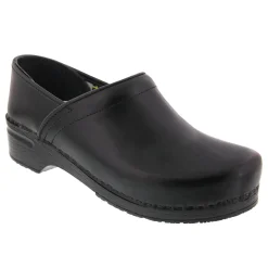 BJORK PROFESSIONAL Men's Black Cabrio Leather Clogs - CLOSEOUT