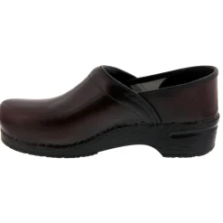 BJORK PROFESSIONAL Men's Bordeaux Cabrio Leather Clogs - CLOSEOUT