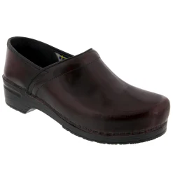 BJORK PROFESSIONAL Men's Bordeaux Cabrio Leather Clogs - CLOSEOUT