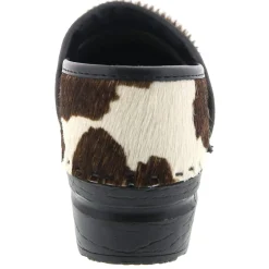 BJORK PROFESSIONAL Safari Collection Leather Clogs in Brown and White Cow