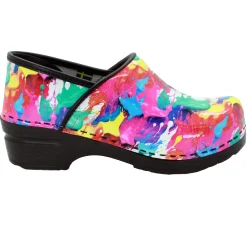 BJORK PROFESSIONAL Splat Printed Leather Clogs - CLOSEOUT