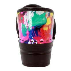 BJORK PROFESSIONAL Splat Printed Leather Clogs - CLOSEOUT