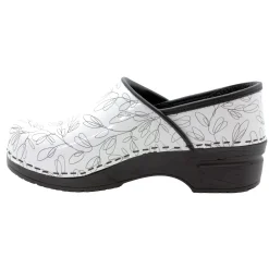 BJORK PROFESSIONAL Stencil Printed Leather Clogs - CLOSEOUT