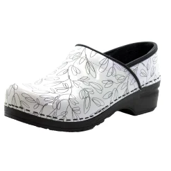 BJORK PROFESSIONAL Stencil Printed Leather Clogs - CLOSEOUT