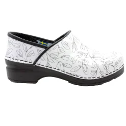 BJORK PROFESSIONAL Stencil Printed Leather Clogs - CLOSEOUT