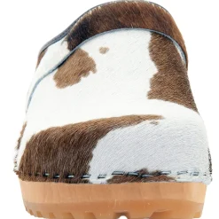 BJORK Safari Wood Open Back Brown Cow Leather Clogs - CLOSEOUT