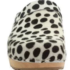 BJORK Safari Wood Open Back Dalmation Clogs - CLOSEOUT