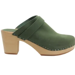 BJORK TIA Wooden Clogs in Oiled Leather - CLOSEOUT