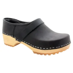 BJORK Tilda Wood Classic Closed Back Leather Clogs