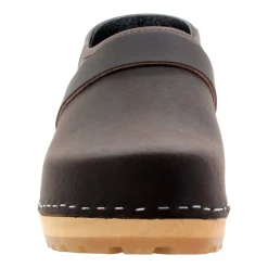 BJORK Tilda Wood Classic Closed Back Leather Clogs