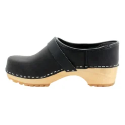 BJORK Tilda Wood Classic Closed Back Leather Clogs