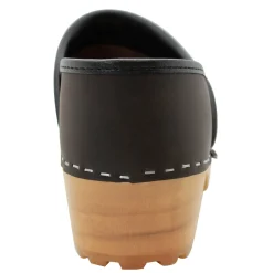 BJORK Tindra Wood Closed Back Grip Brown Leather Clogs