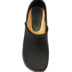 BJORK Tindra Wood Closed Back Grip Brown Leather Clogs