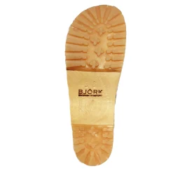 BJORK Tuva Wood Open Back Grip Black Natural Leather Clogs - CLOSEOUT