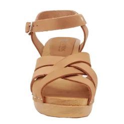 BJORK ULRIKA Swedish Wood Clog Sandals in Nubuck Leather