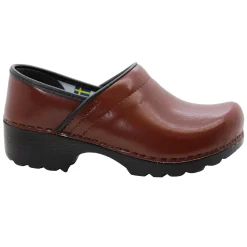 BJORK Women's Swedish Professional Brown Leather Clogs - CLOSEOUT