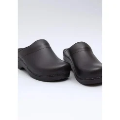 DANSKO Men's Karl Open Back Black Box Leather Clogs