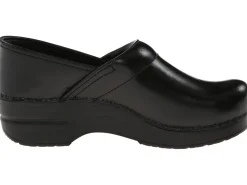 DANSKO Narrow Professional Black Cabrio Leather Clogs