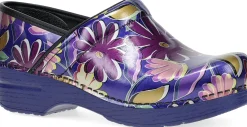 DANSKO Professional Indigo Flower Print Leather Clogs