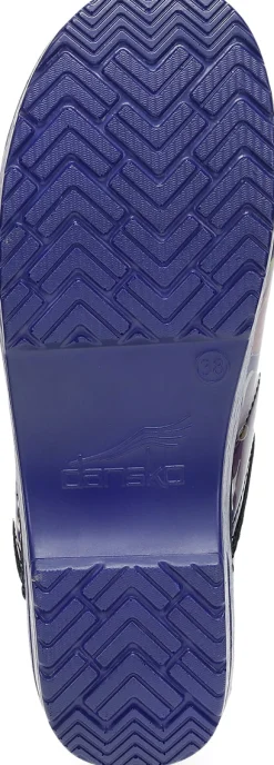DANSKO Professional Indigo Flower Print Leather Clogs