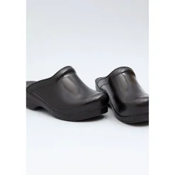 DANSKO Sonja Black Cabrio Leather Open Back Clogs