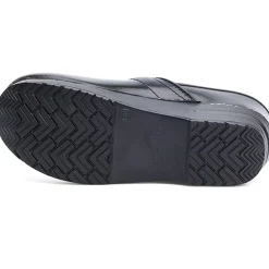 DANSKO WIDE Professional Black Cabrio Leather Clogs