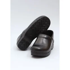 DANSKO WIDE Professional Black Cabrio Leather Clogs
