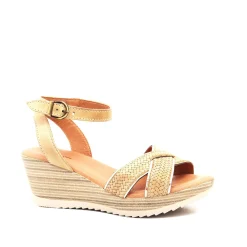 Dromedaris Lucy Leather Wedge Sandal