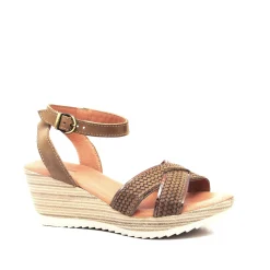 Dromedaris Lucy Leather Wedge Sandal