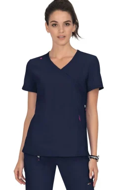 koi Lite Philosophy Women's 3-Pocket Mock-Wrap Scrub Top