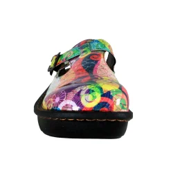 Sanosan Bella Comfort Slip-On Clogs in Multi Loop print
