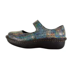 Sanosan Julia Comfort Mary-Jane Clogs in Silver Rainbow