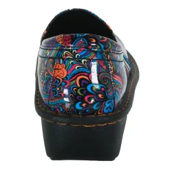 Sanosan Maria Comfort Slip-On Clogs in Mardi Gras print - CLOSEOUT