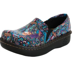 Sanosan Maria Comfort Slip-On Clogs in Mardi Gras print - CLOSEOUT